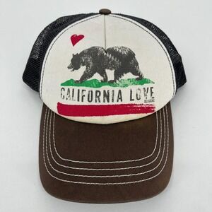 Billabong California Love Bear Trucker Hat Snapback Brown Womens Adjustable Size
